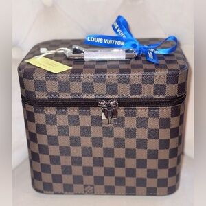 SOLD. Checkered Box for Cosmetics and Travel